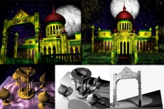 temple of the endless knot, ceremonial objects. 3d studio max. 2009 (art school portfolio)