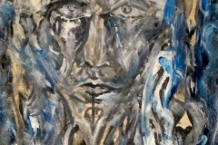 man + woman mystery. acrylic. 1995. (visionary art intensive @ omega)