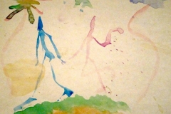 almost there! watercolor. 1989 (earliest artwork in possession of the artist)