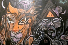 the darker, more surreal side of nature. acrylic. 1997.