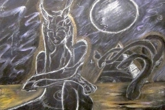 don't turn around. colored pencil and acrylic. 9/11/2001.