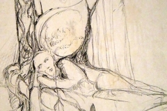at night she sleeps. pencil. 1998.
