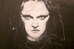 portrait of genesis p-orridge. colored pencil. 1998.