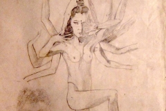 shiva watches the watched. pencil. 1997.