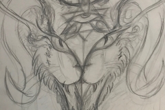 here kitty kitty. pencil. 2018.